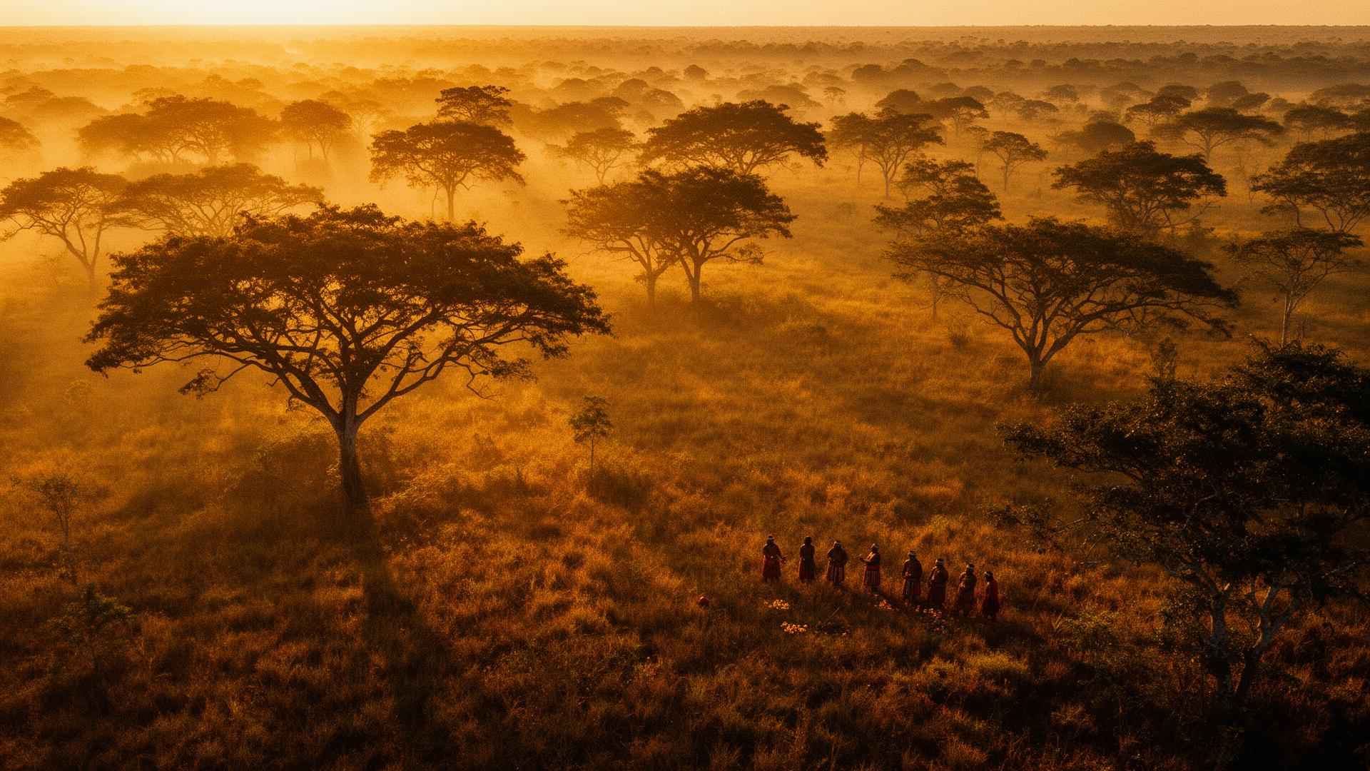Cerrado brasileiro ao amanhecer